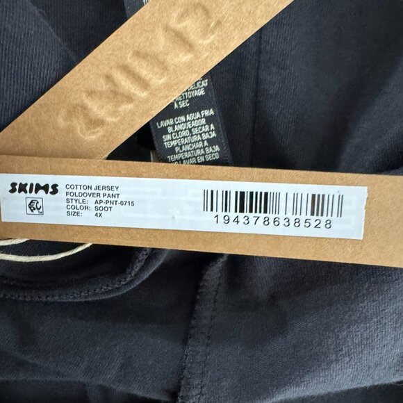 Skims Cotton Blend Jersey Foldover Pants 4X Black Soot Stretch NWT PT-2546 - Picture 9 of 13